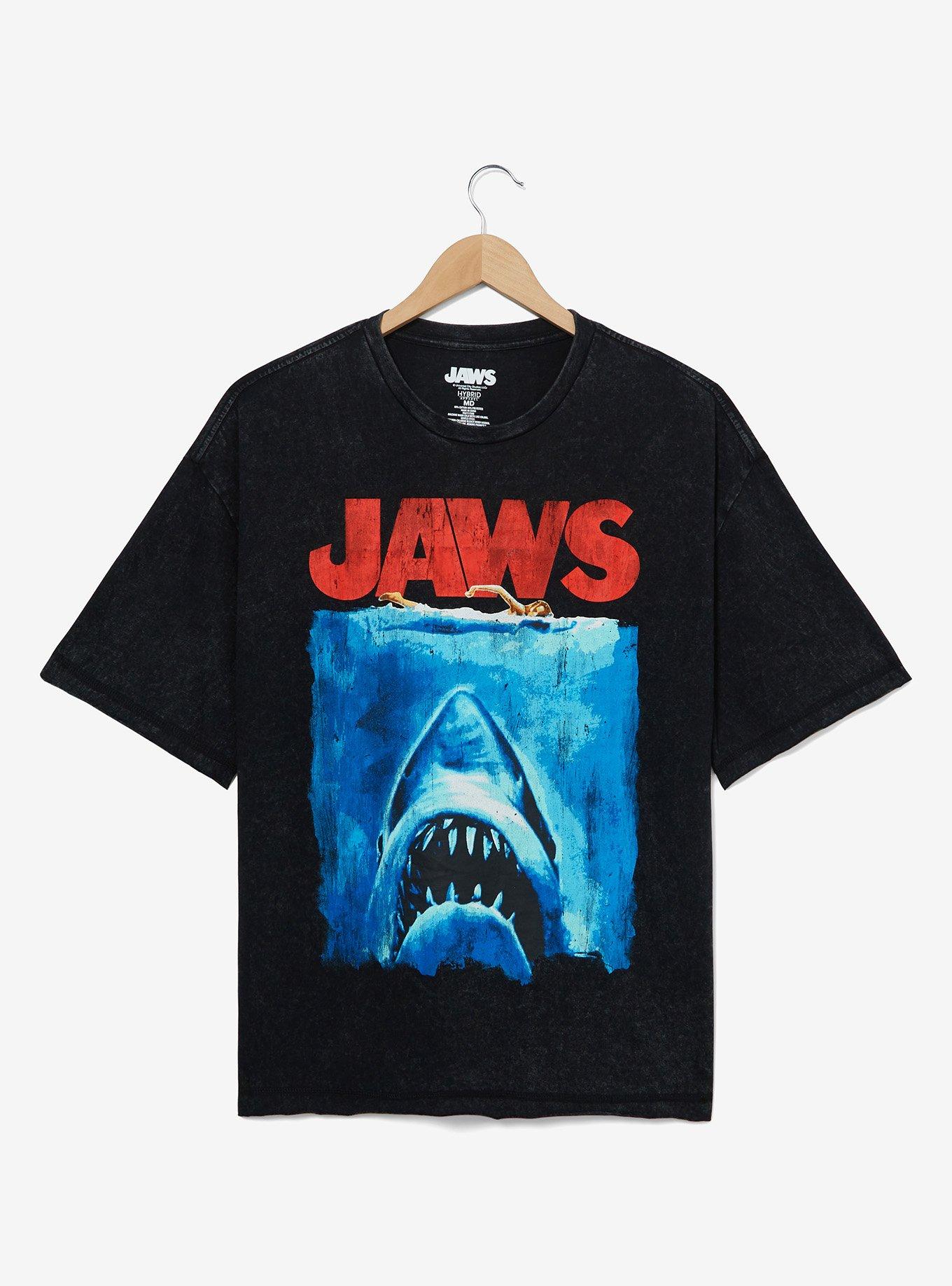 Jaws Vintage Poster T-Shirt — BoxLunch Exclusive, MINERAL BLACK, hi-res