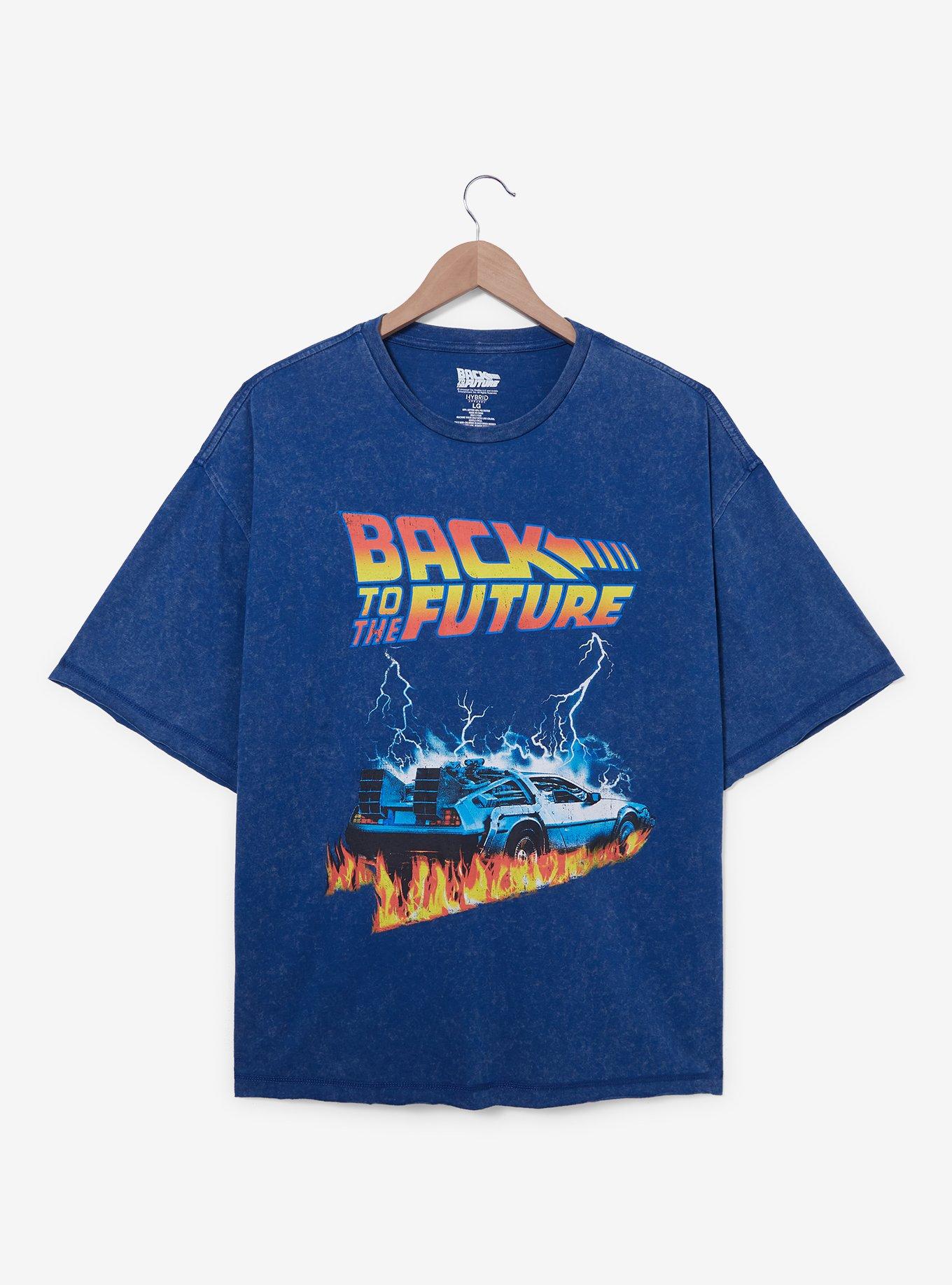 Back to the Future Vintage DMC DeLorean Poster T-Shirt &mdash; BoxLunch Exclusive, MINERAL BLACK, hi-res