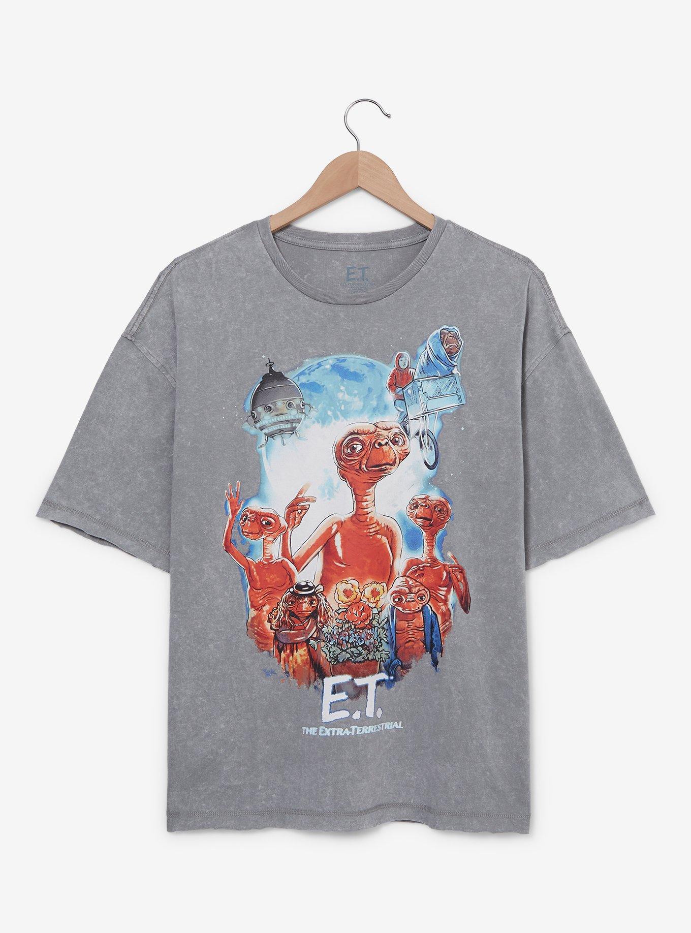 E.T. Vintage Poster Mineral Wash T-Shirt &mdash; BoxLunch Exclusive, MINERAL BLACK, hi-res