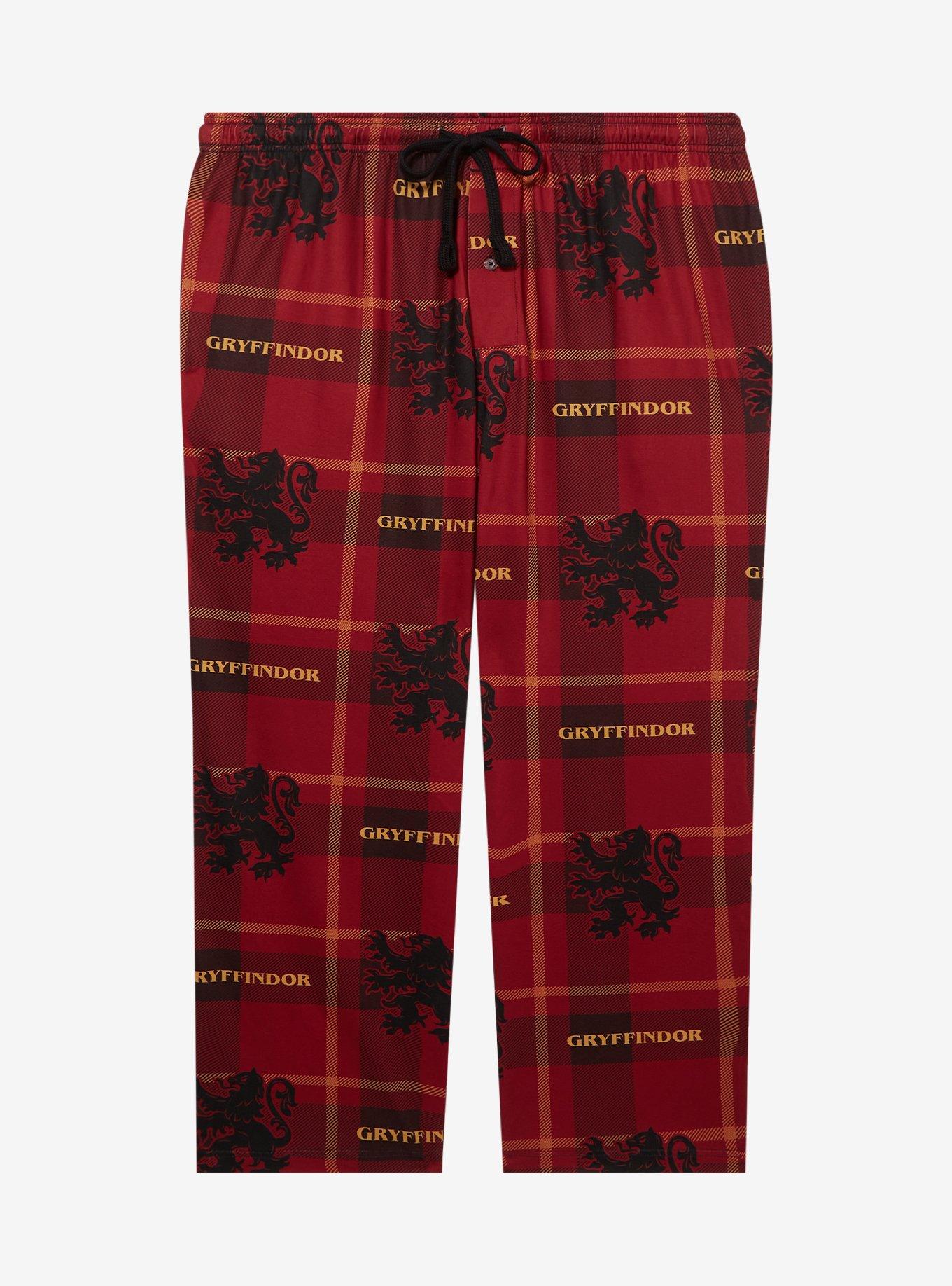 Harry Potter Gryffindor Plaid Allover Print Women's Plus Size Sleep Pants - BoxLunch Exclusive, , hi-res