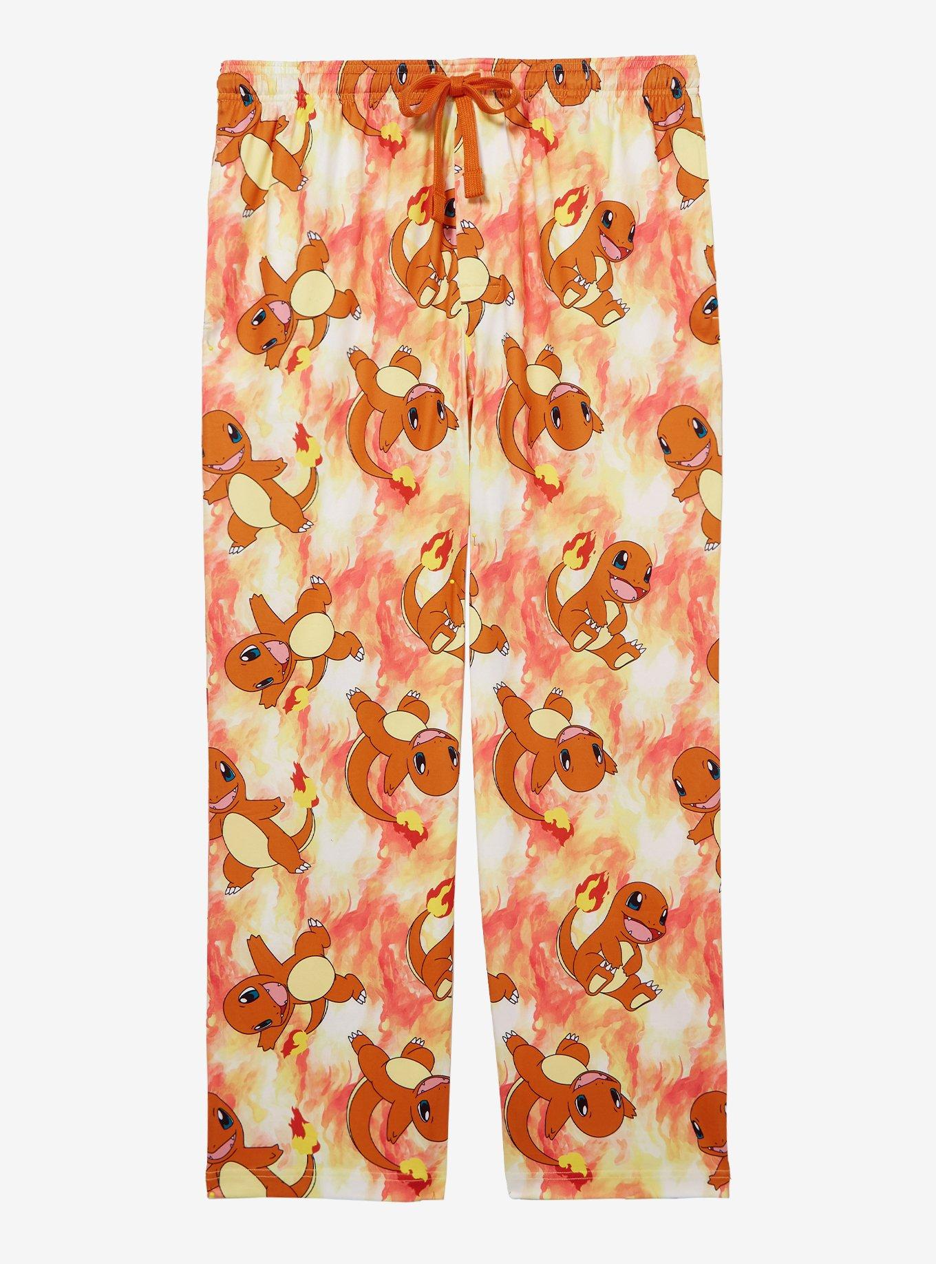 Pokémon Charmander Allover Print Sleep Pants — BoxLunch Exclusive, ORANGE, hi-res