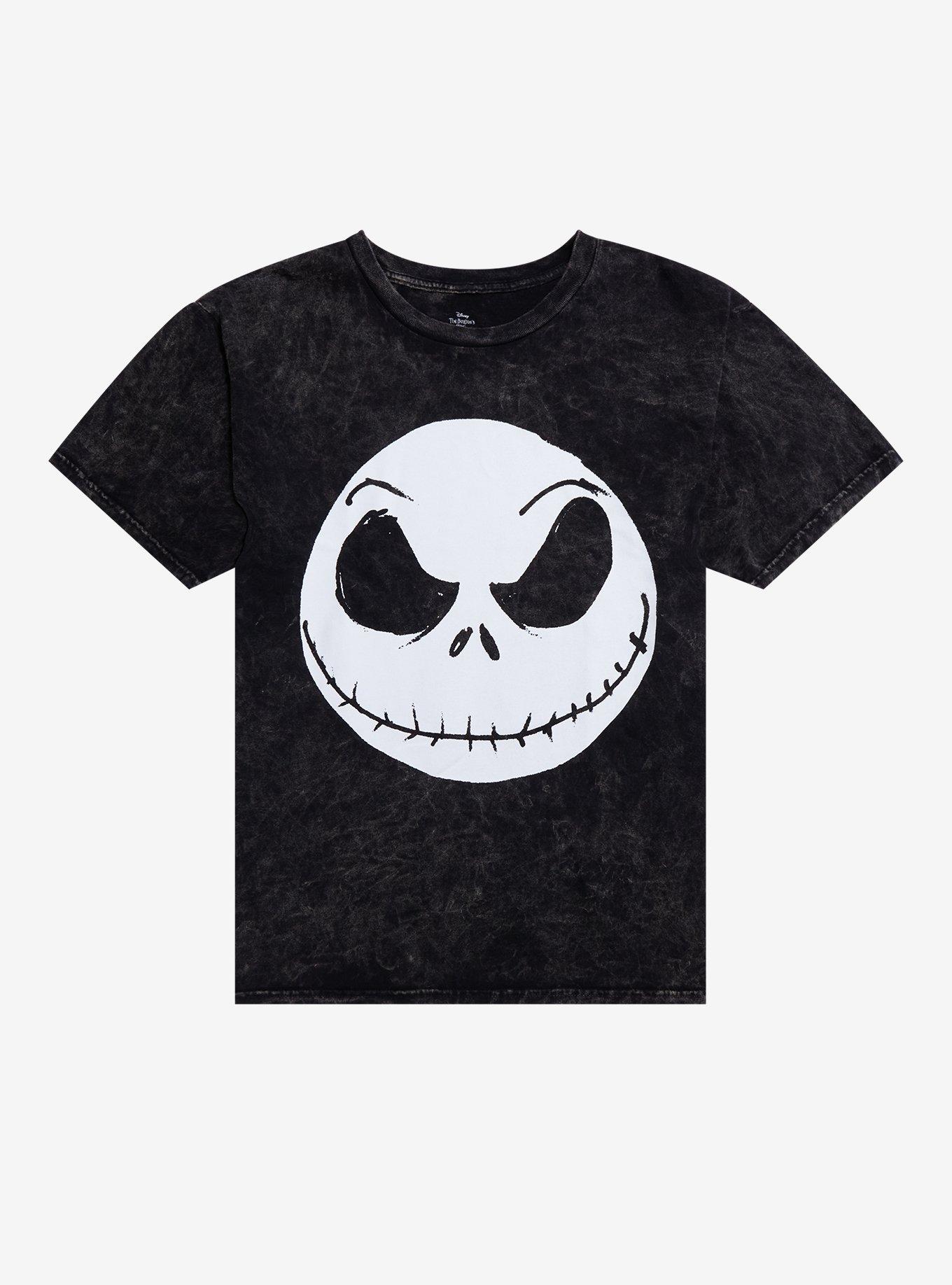 The Nightmare Before Christmas Jack Face Mineral Wash T-Shirt, , hi-res