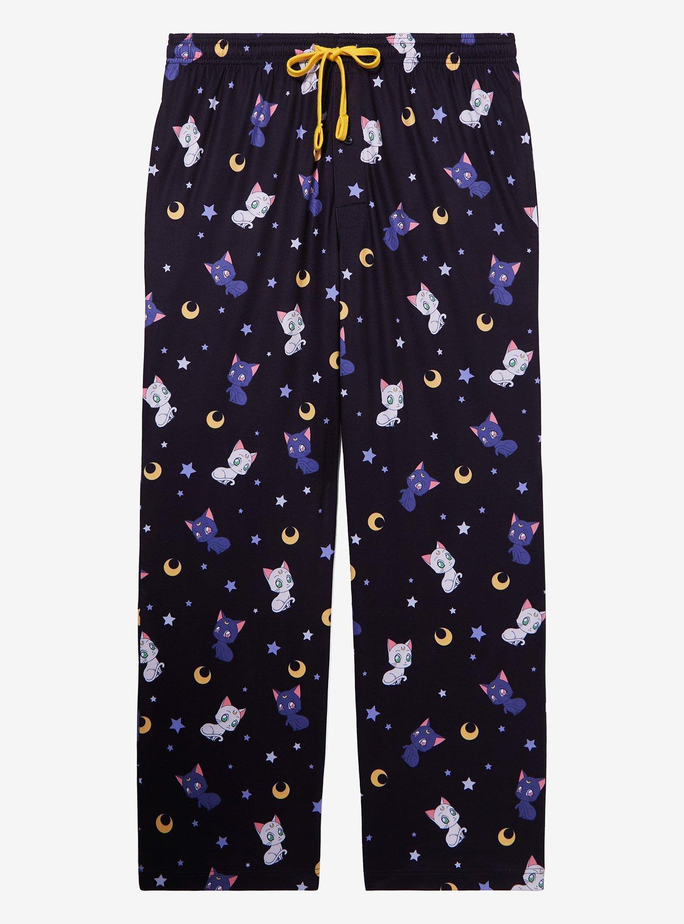 Pretty Guardian Sailor Moon Luna & Artemis Allover Print Sleep Pants - BoxLunch Exclusive, , hi-res