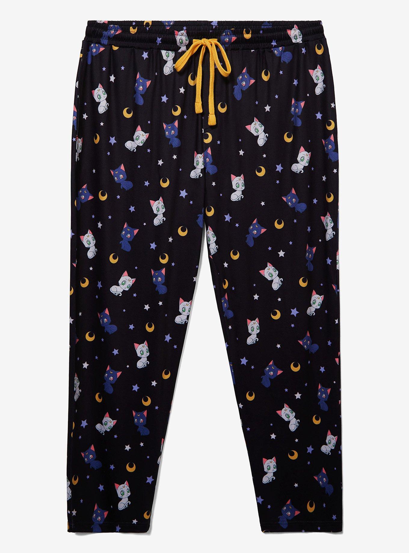 Sailor Moon Luna & Artemis Moon Allover Print Women's Plus Size Sleep Pants, , hi-res