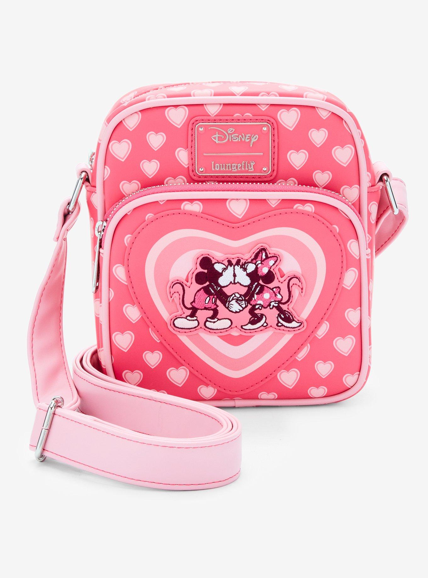 Loungefly Disney Mickey & Minnie Mouse Heart Allover Print Crossbody Bag - BoxLunch Exclusive, , hi-res