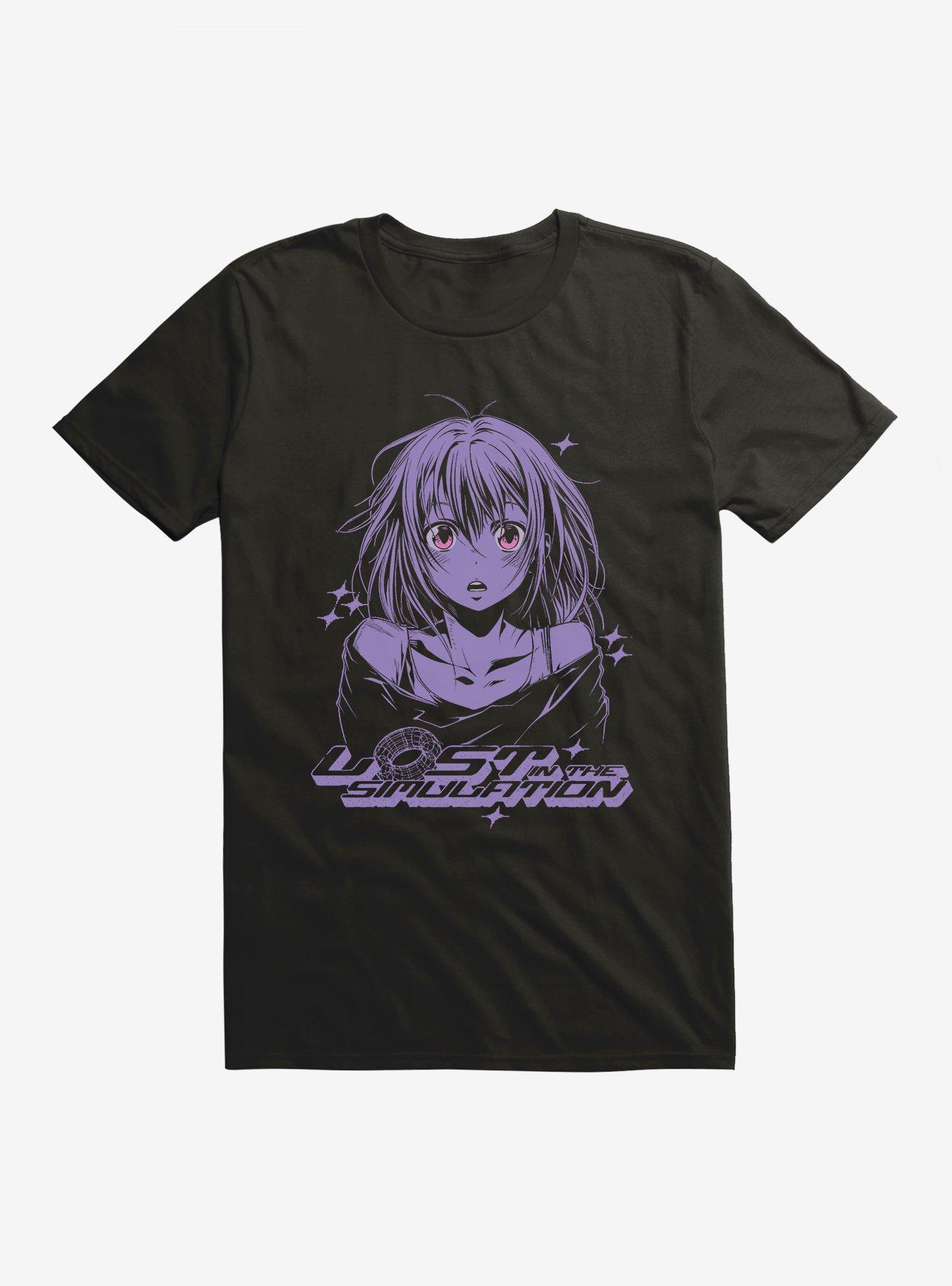 Lost In Simulation Y2K Anime T-Shirt, , hi-res