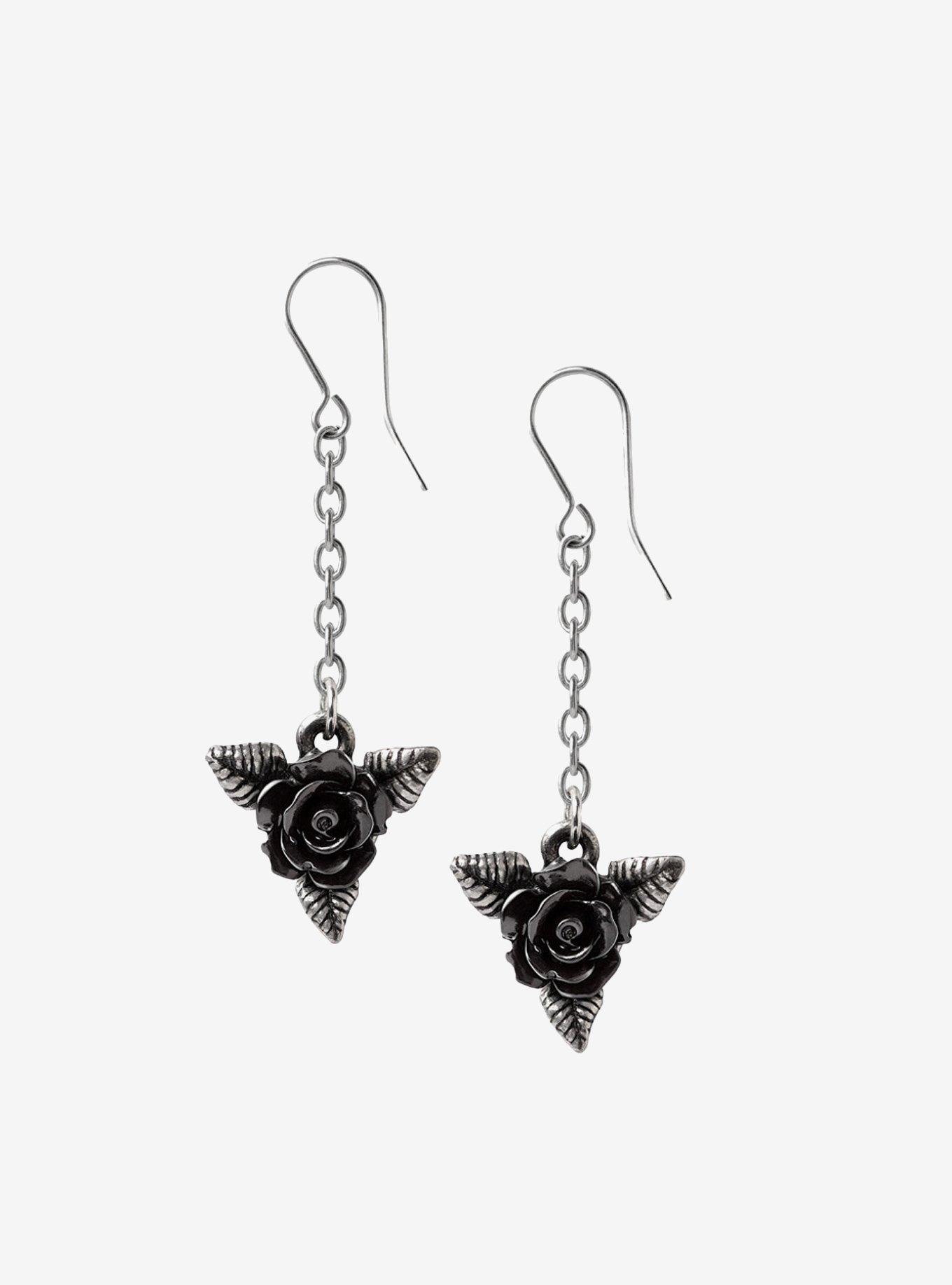 Alchemy Of England Black Rose Droppers Earring, , hi-res