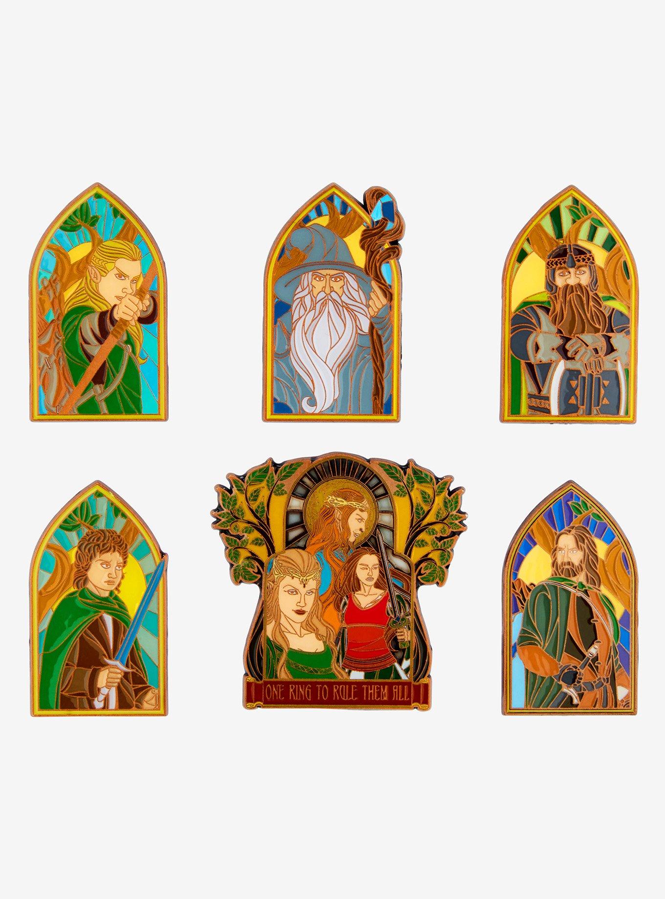 The Lord of the Rings Stained Glass Character Portrait Blind Box Enamel Pin, , hi-res