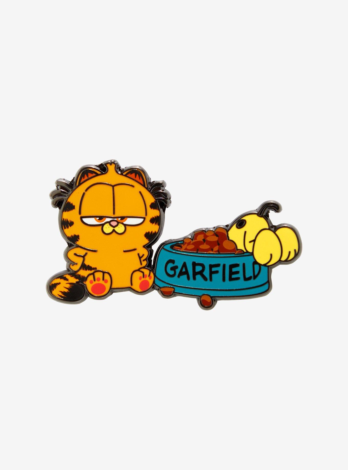 Garfield Baby Odie & Garfield Food Bowl Enamel Pin — BoxLunch Exclusive, , hi-res