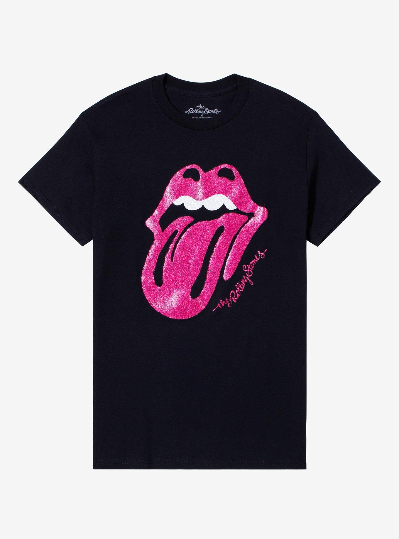 The Rolling Stones Glitter Logo Boyfriend Fit Girls T-Shirt, , hi-res