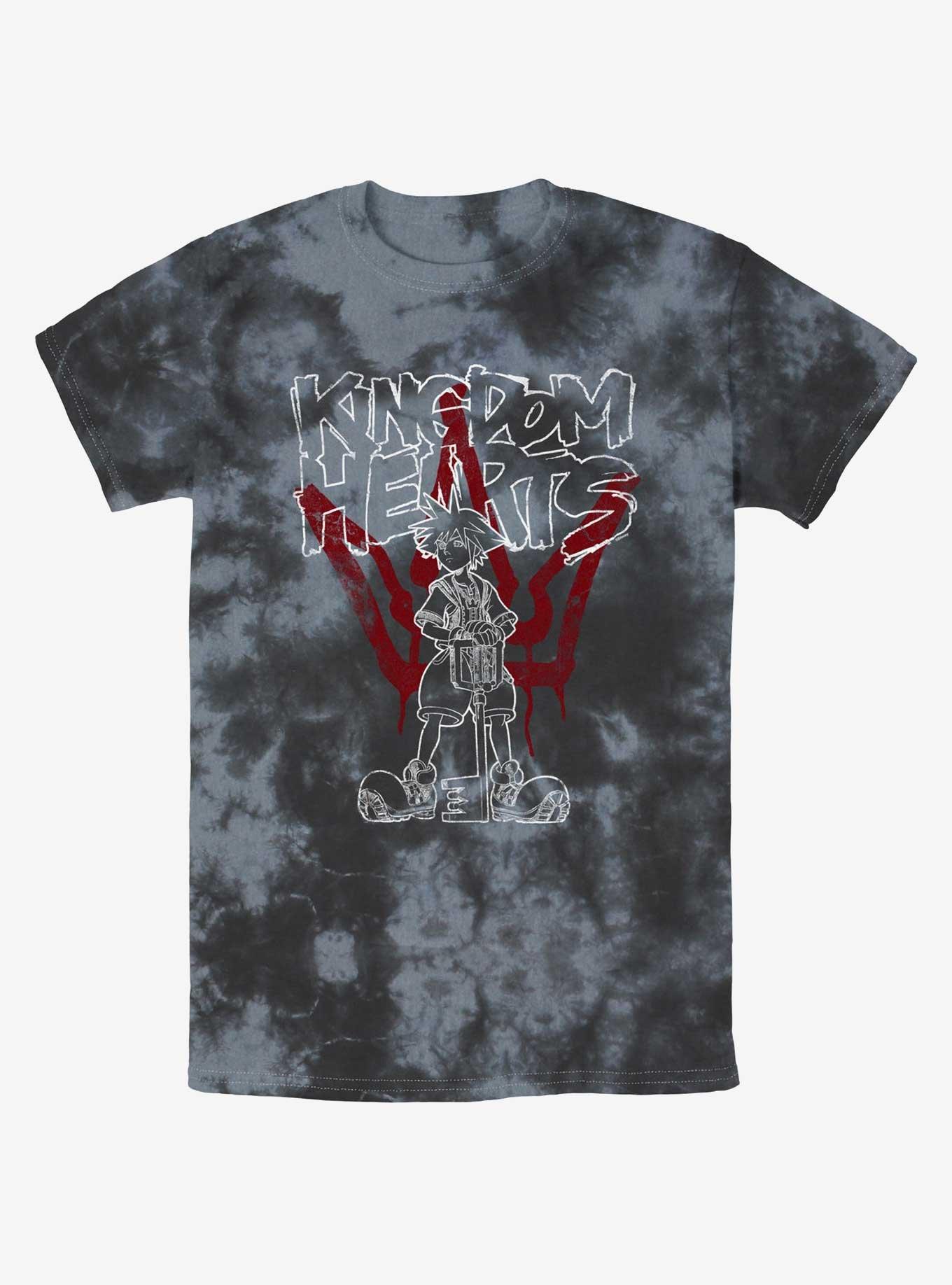 Disney Kingdom Hearts Crowned Hearts Tie-Dye T-Shirt, BLKCHAR, hi-res