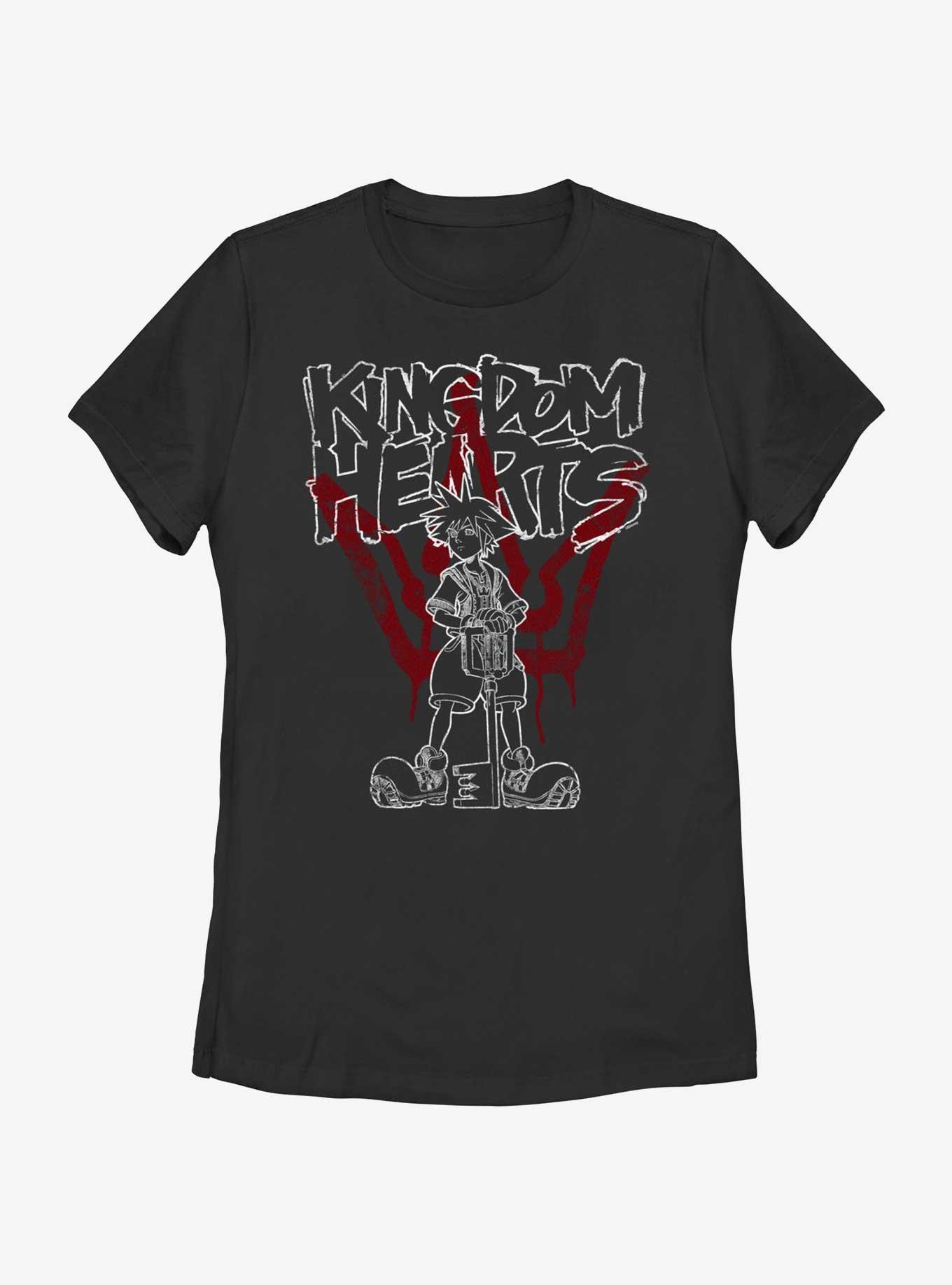 Disney Kingdom Hearts Crowned Hearts Womens T-Shirt, BLACK, hi-res