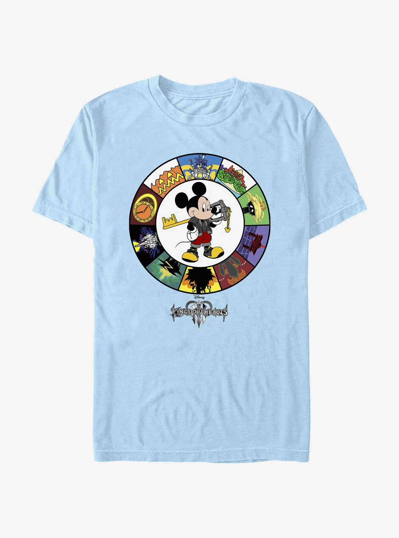 Disney Kingdom Hearts Mickey Flags T-Shirt, LT BLUE, hi-res