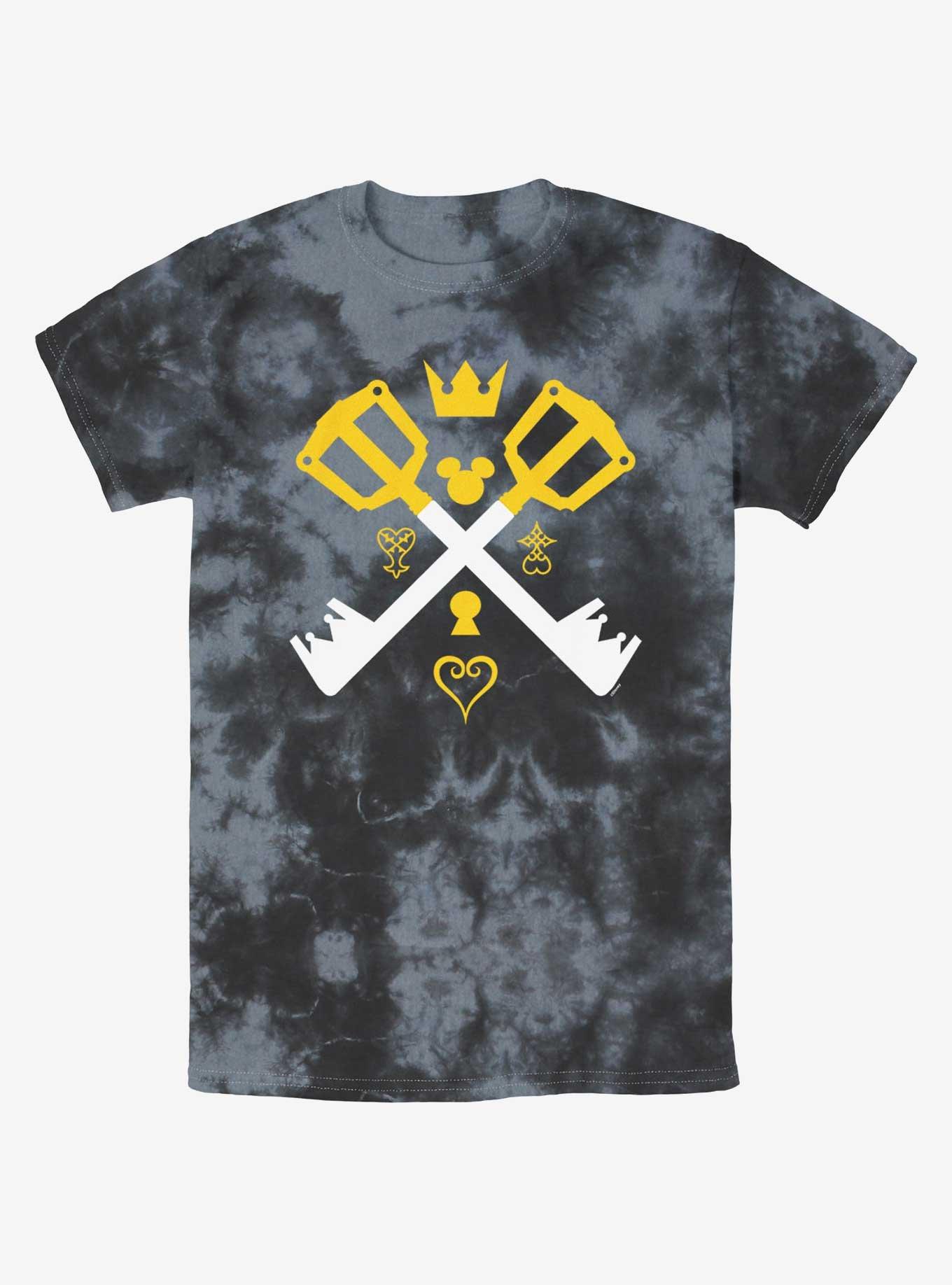 Disney Kingdom Hearts Cross Keys Tie-Dye T-Shirt, BLKCHAR, hi-res