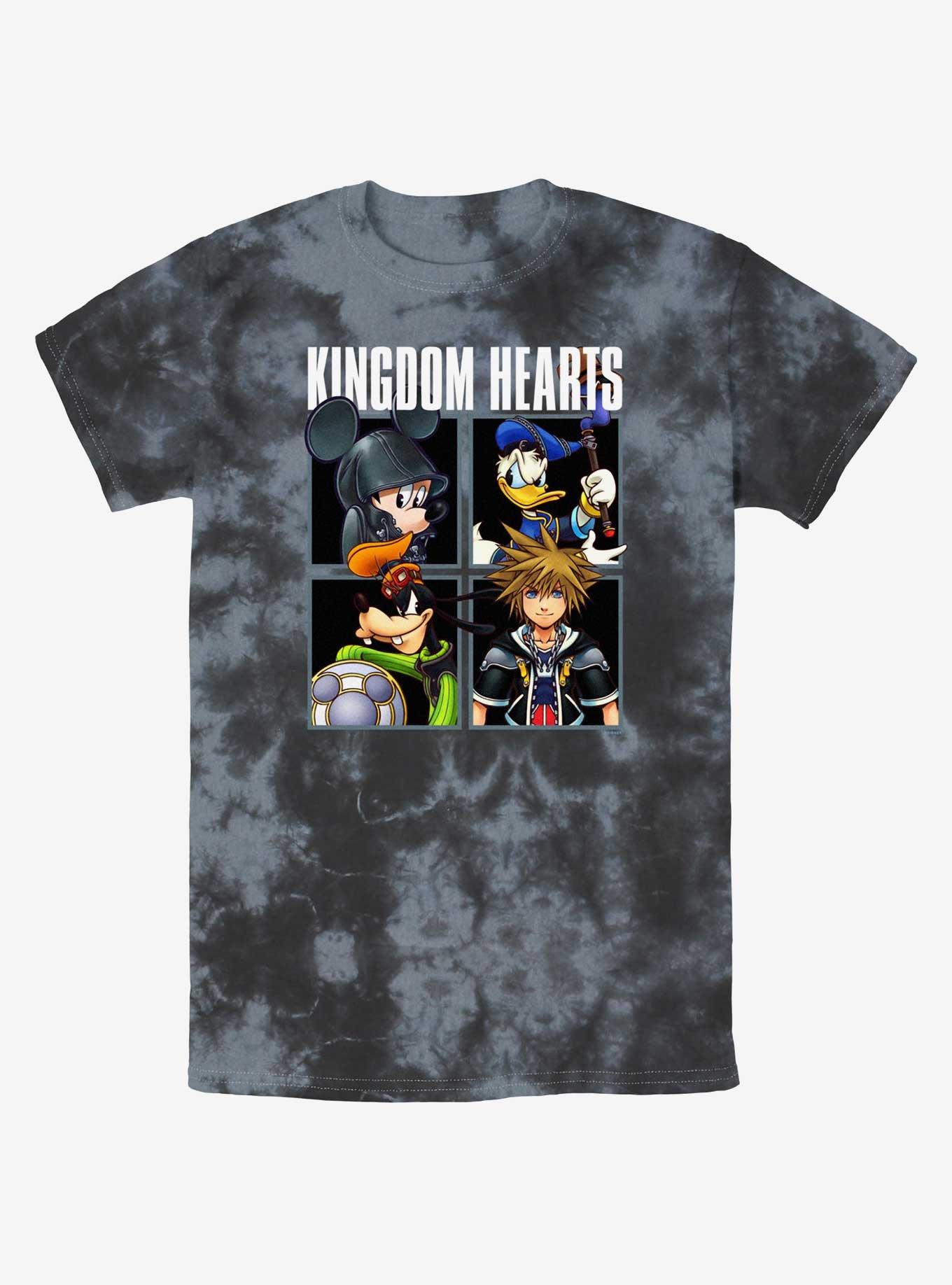 Disney Kingdom Hearts Head Shots Tie-Dye T-Shirt, BLKCHAR, hi-res