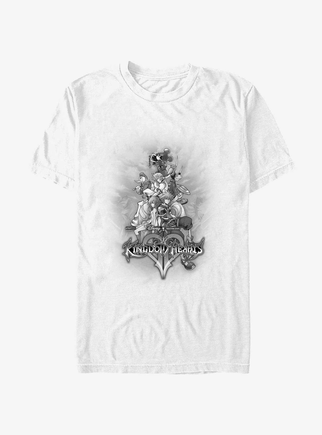 Disney Kingdom Hearts Kingdom In Gray T-Shirt, WHITE, hi-res