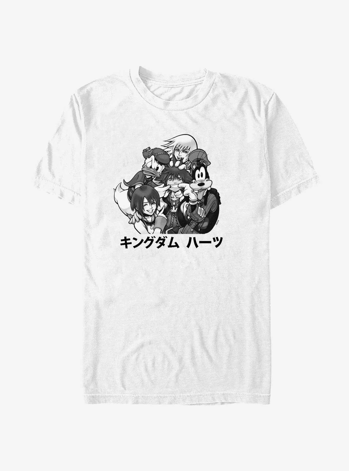 Disney Kingdom Hearts Group Stripes Tonal T-Shirt, WHITE, hi-res