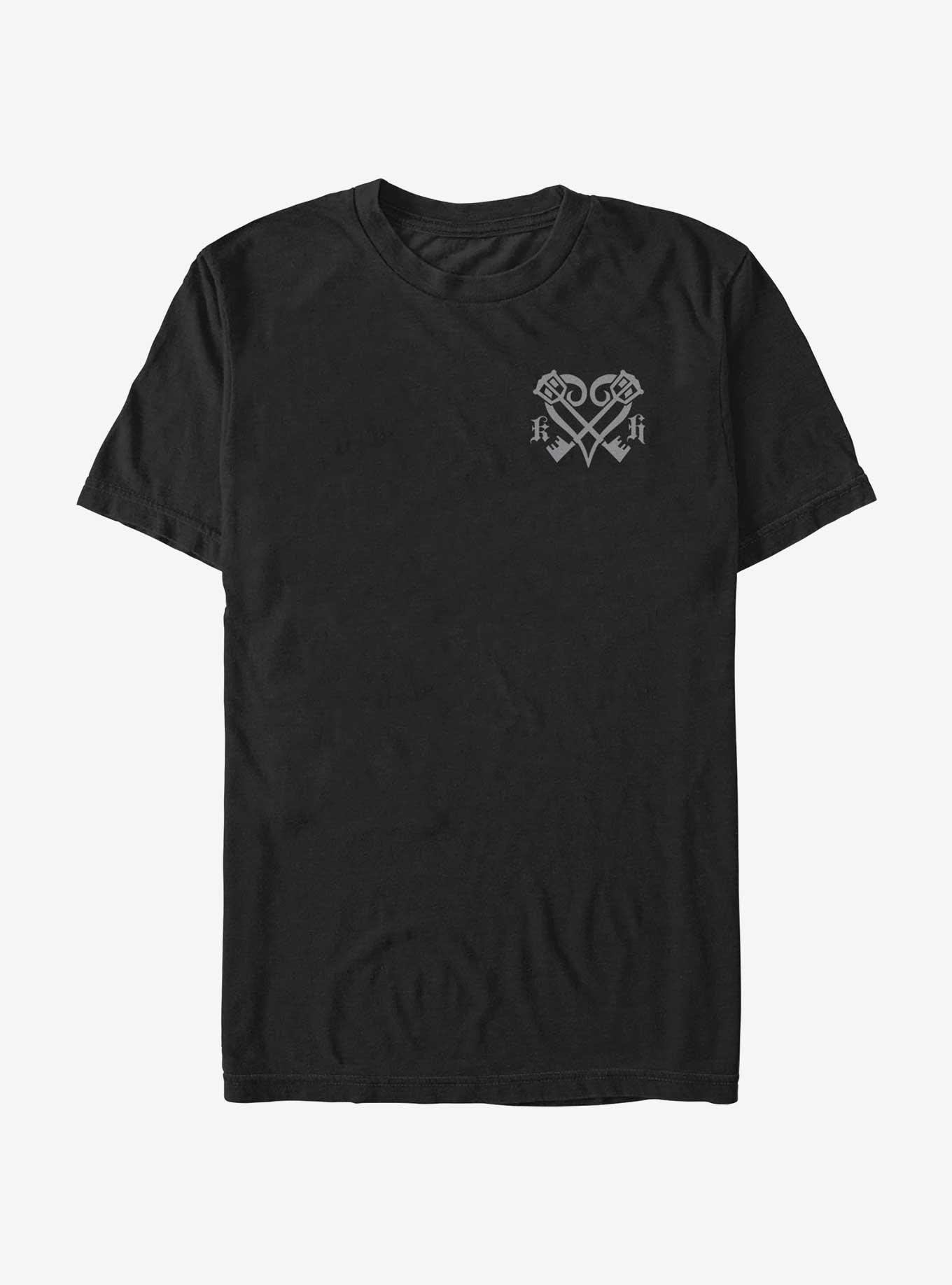 Disney Kingdom Hearts Crest T-Shirt, BLACK, hi-res