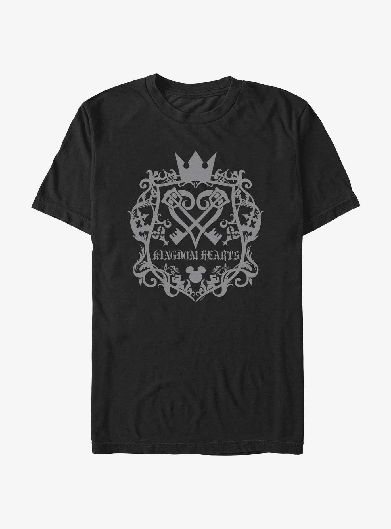 Disney Kingdom Hearts Crest T-Shirt, BLACK, hi-res