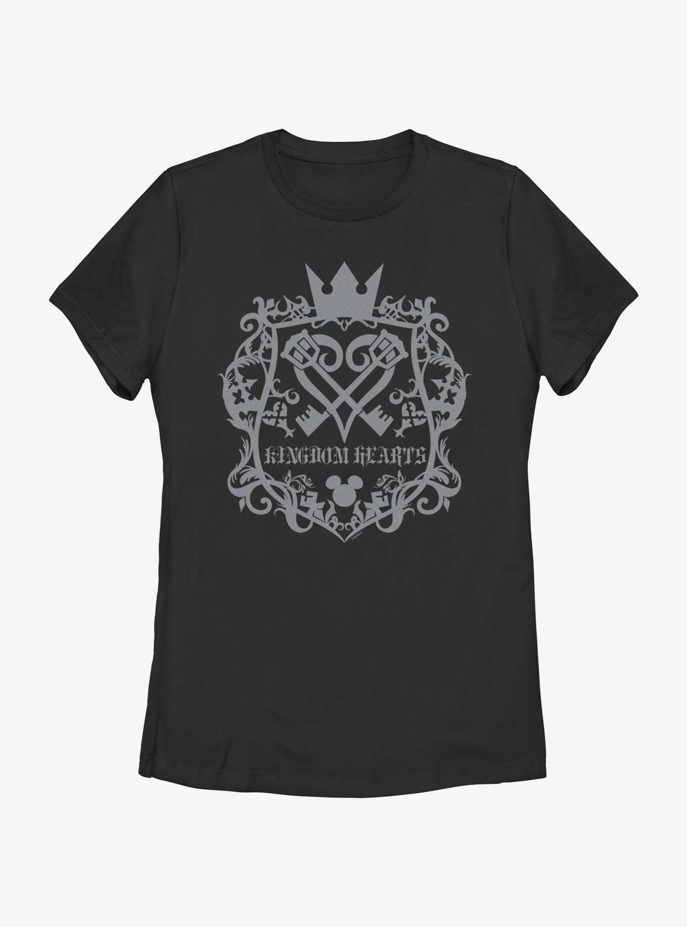 Disney Kingdom Hearts Crest Womens T-Shirt, BLACK, hi-res