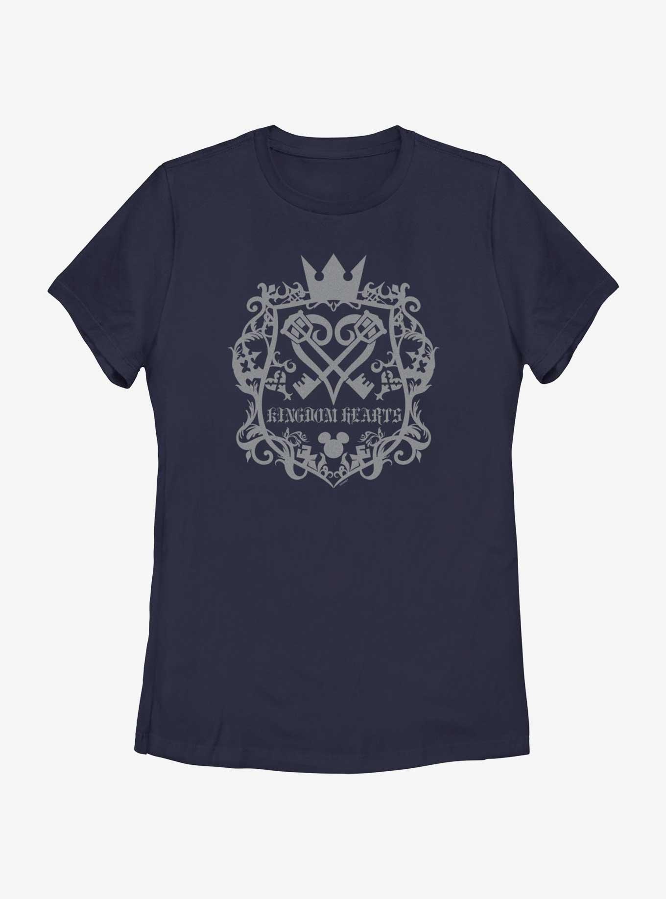 Disney Kingdom Hearts Crest Womens T-Shirt, NAVY, hi-res