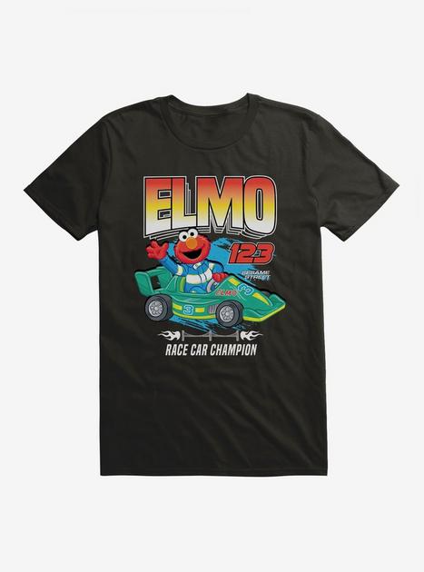 Sesame Street Elmo Race Car Champion T-Shirt - BLACK | Hot Topic