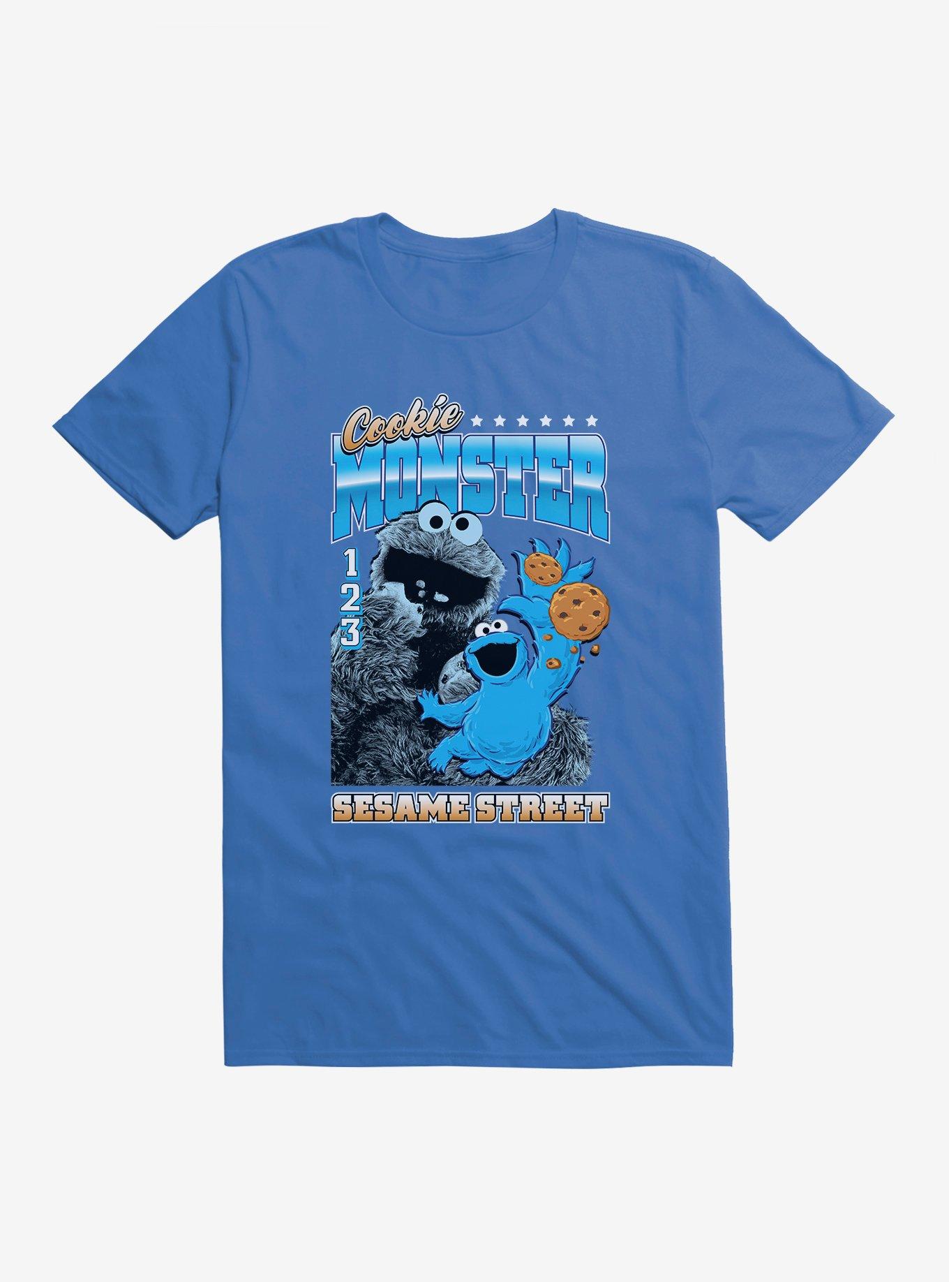 Sesame Street Cookie Monster Collage T-Shirt, ROYAL, hi-res