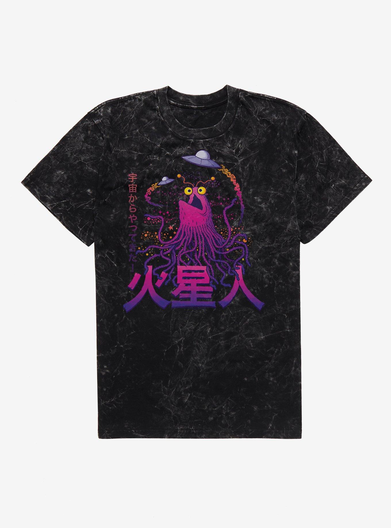 SESAMESTREET YIP-YIP MARTIAN KAIJU BLK WSH WSH T, BLACK MINERAL WASH, hi-res