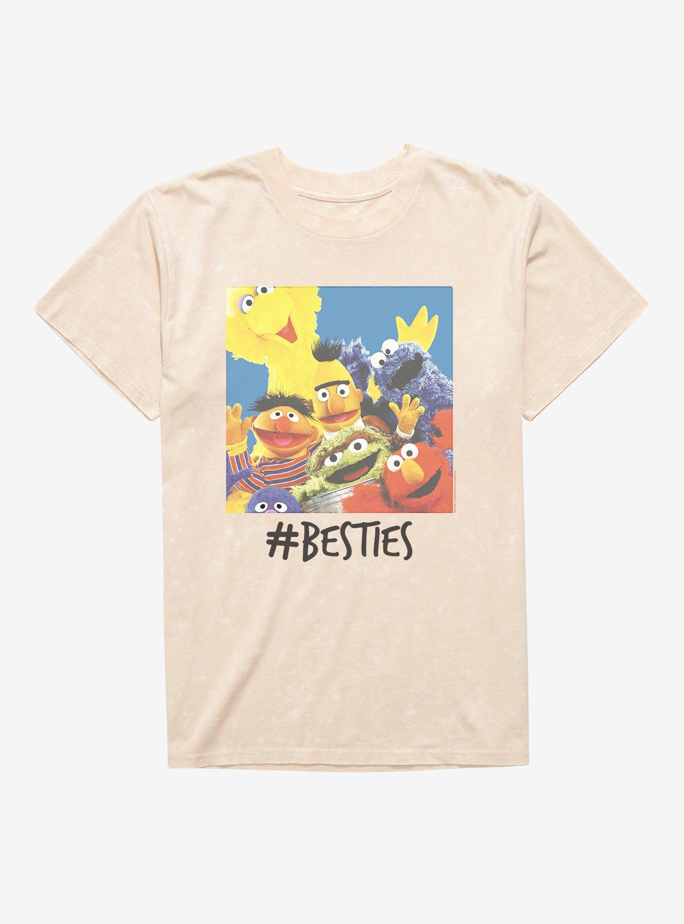 Sesame Street Hashtag Besties Mineral Wash T-Shirt, NATURAL MINERAL WASH, hi-res