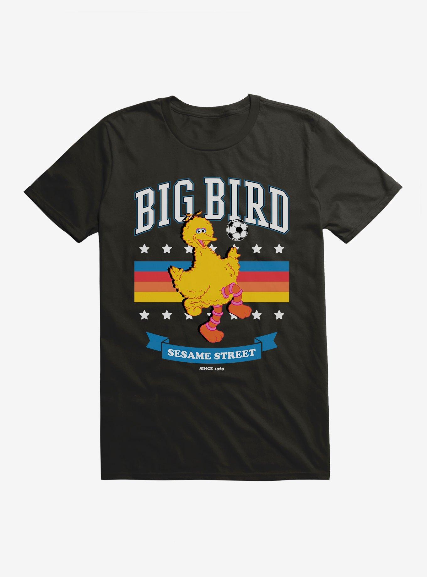 Sesame Street Big Bird Soccer Portrait T-Shirt, BLACK, hi-res