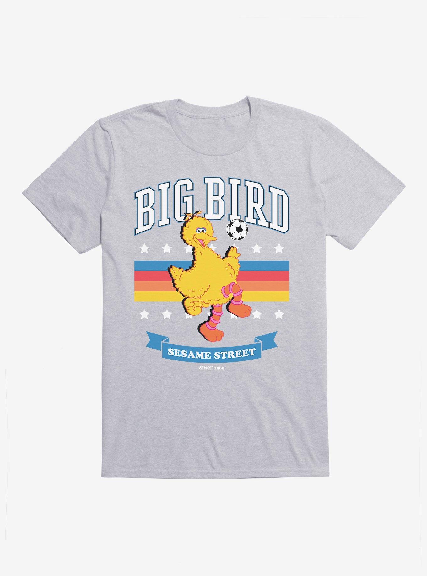 Sesame Street Big Bird Soccer Portrait T-Shirt, HEATHER GREY, hi-res