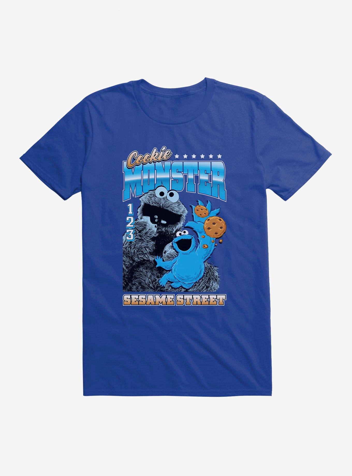 Sesame Street Cookie Monster Collage T-Shirt, ROYAL, hi-res