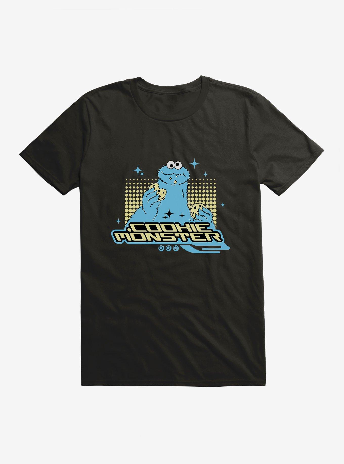 Sesame Street Cookie Monster Eating Action T-Shirt, BLACK, hi-res