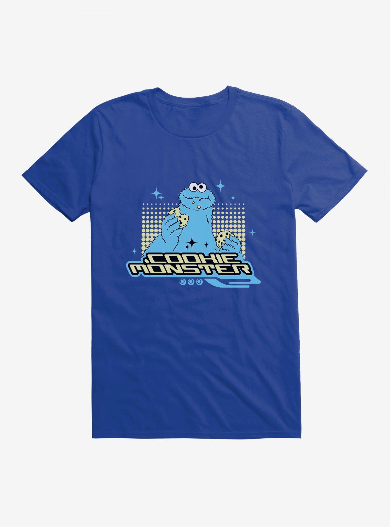 Sesame Street Cookie Monster Eating Action T-Shirt, ROYAL, hi-res