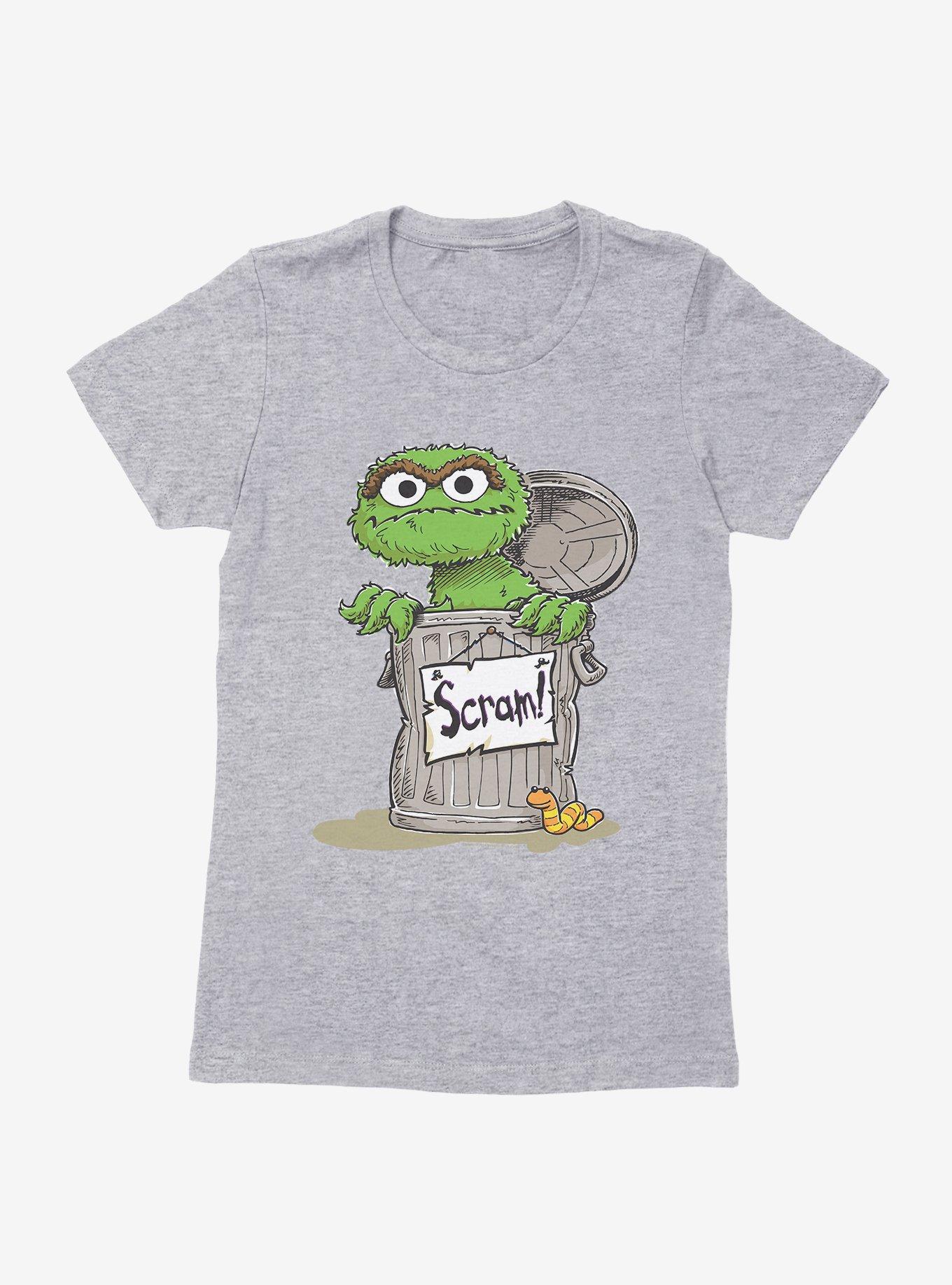 Sesame Street Oscar The Grouch Scram Womens T-Shirt, HEATHER GREY, hi-res