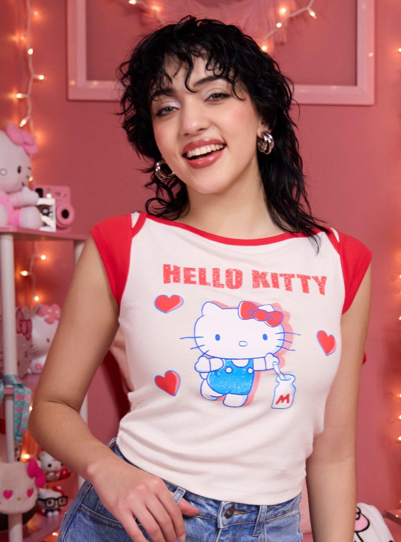 Hello Kitty Boatneck Girls Raglan Top, , hi-res