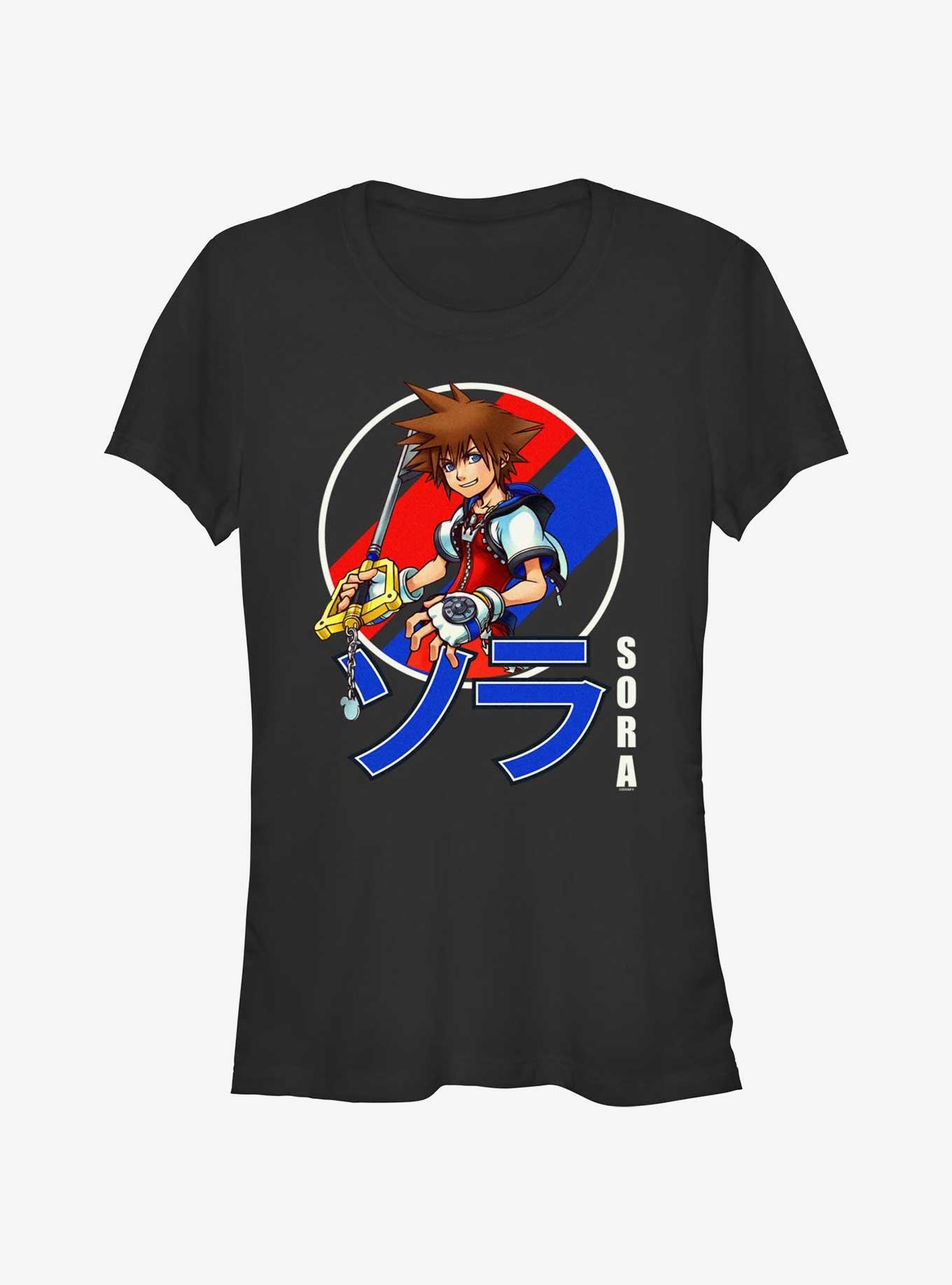 Disney Kingdom Hearts Sora Classic Anime Girls T-Shirt, BLACK, hi-res