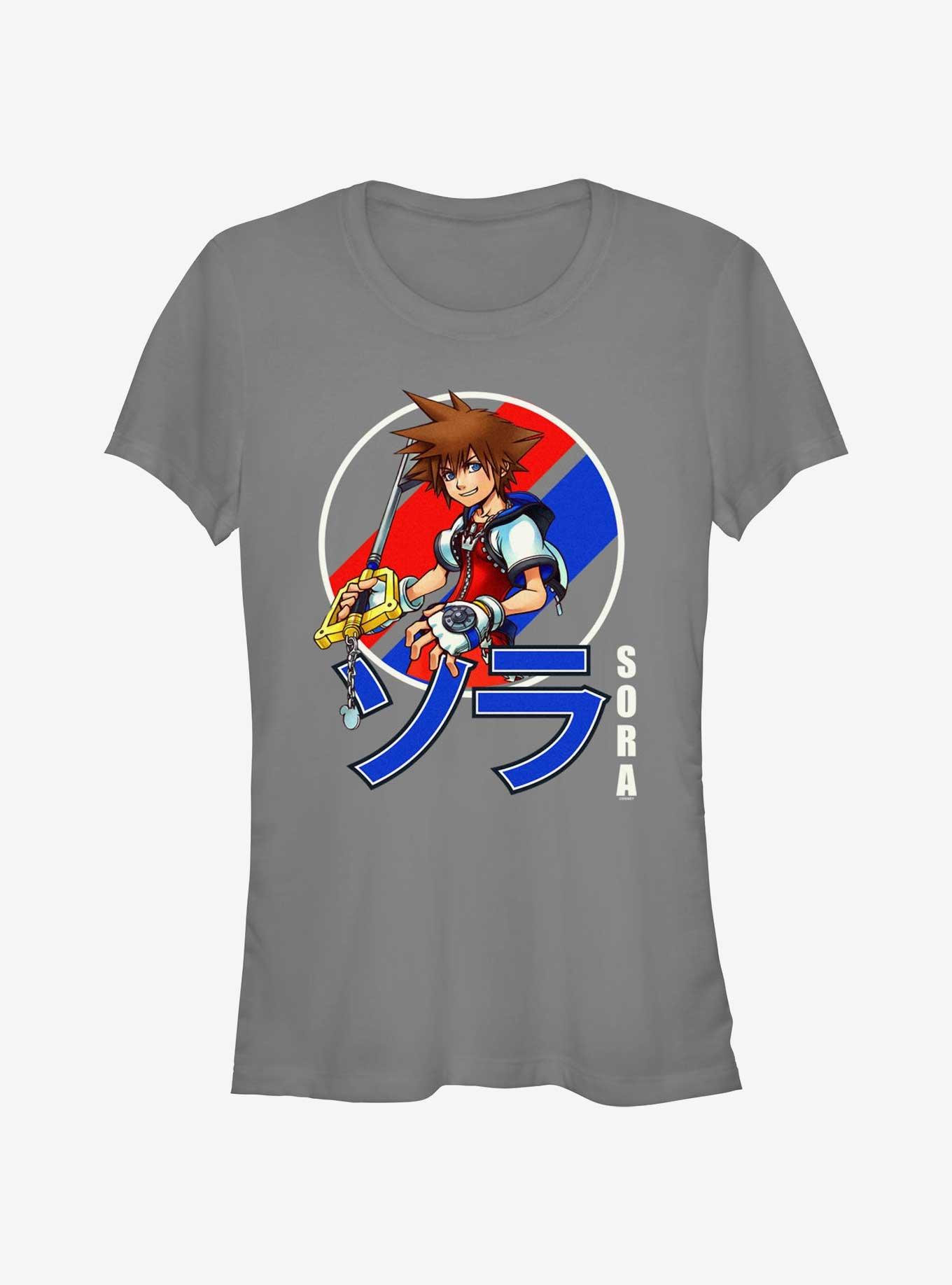 Disney Kingdom Hearts Sora Classic Anime Girls T-Shirt, CHARCOAL, hi-res