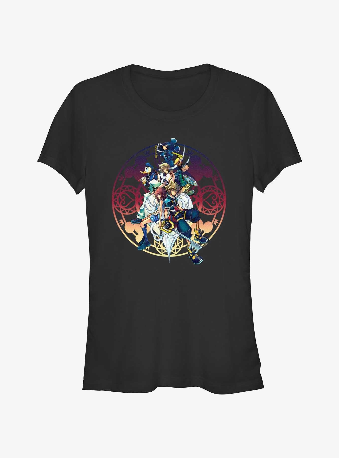 Disney Kingdom Hearts Cloud Sitting Girls T-Shirt, BLACK, hi-res