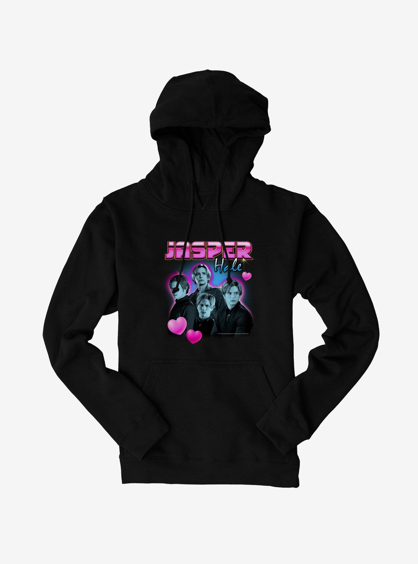 Twilight Jasper Hale Retro Style Portrait  Hoodie, BLACK, hi-res