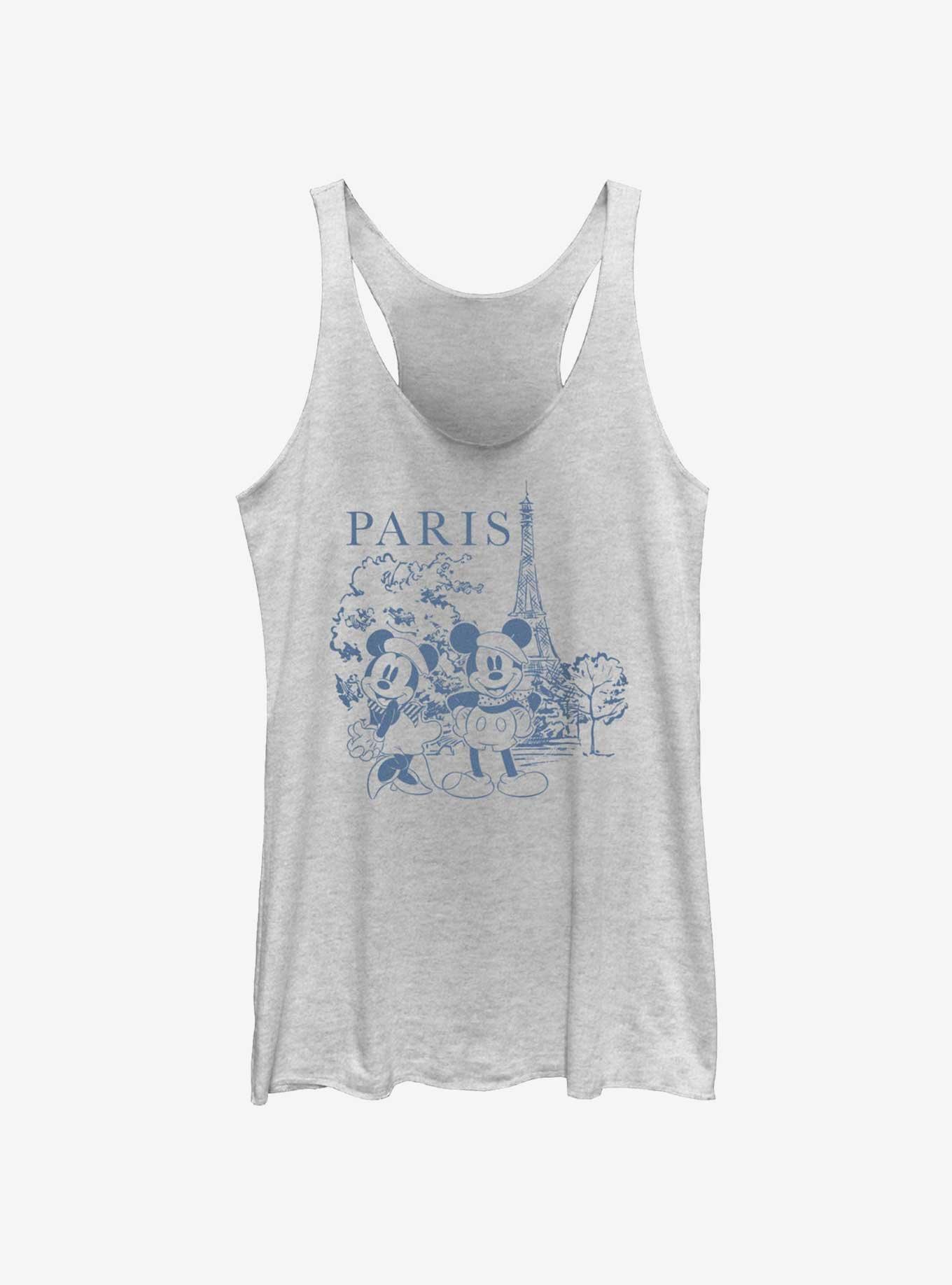 Disney Mickey Mouse & Minnie Mouse Couple Drawing In Paris Girls Tank Top, , hi-res