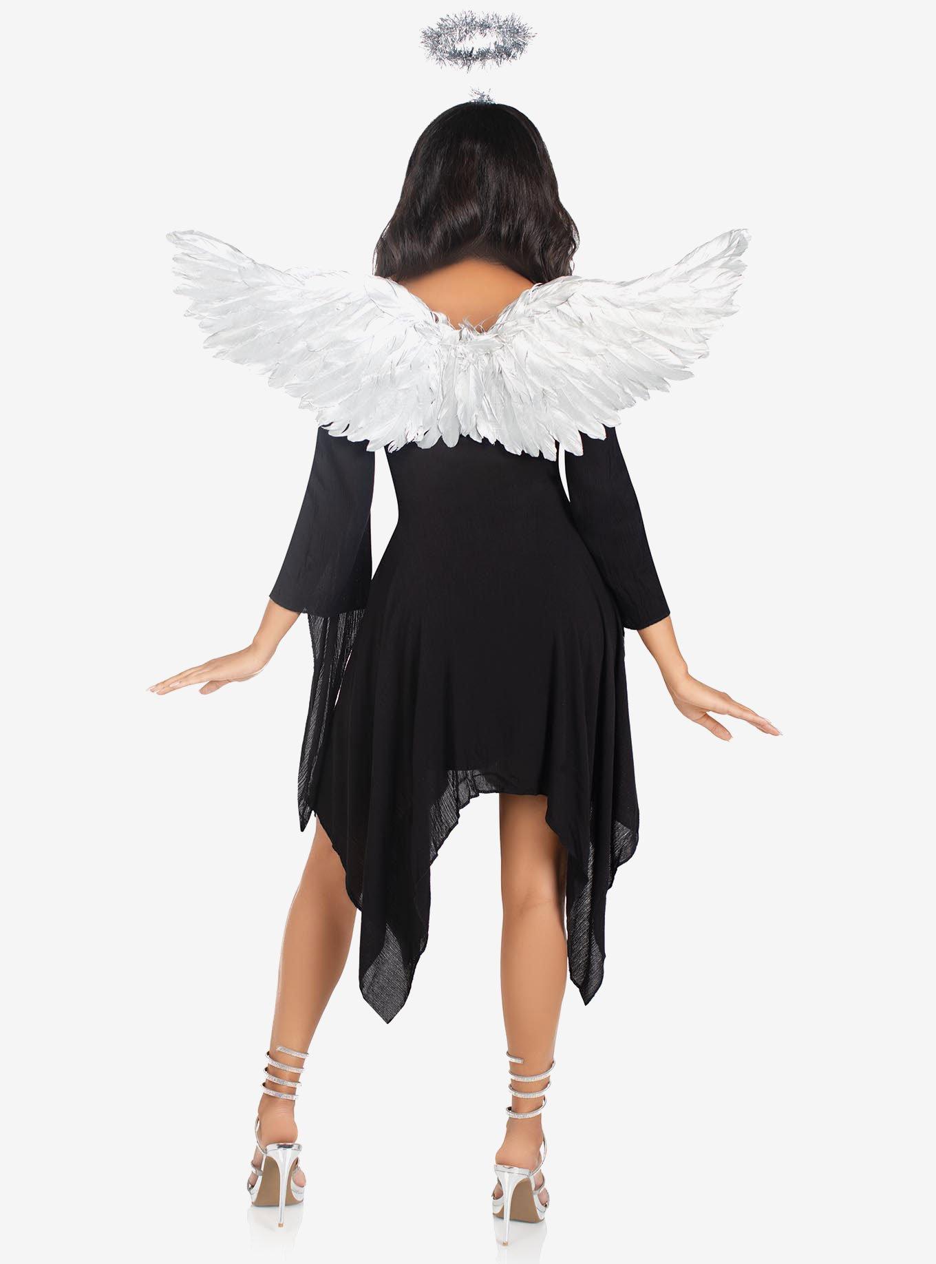 Metallic Angel Wings and Halo Headband Silver, , hi-res