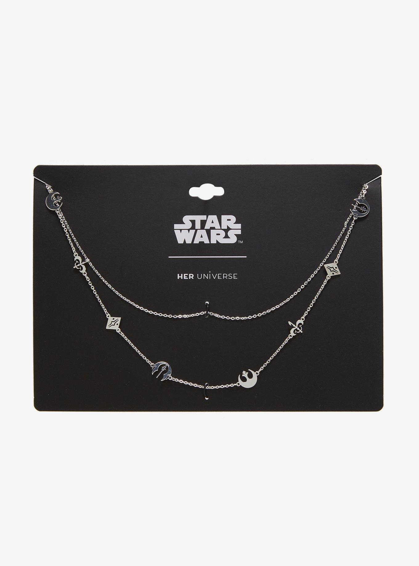 Her Universe Star Wars Silver Icons Layered Necklace Her Universe Exclusive, , hi-res