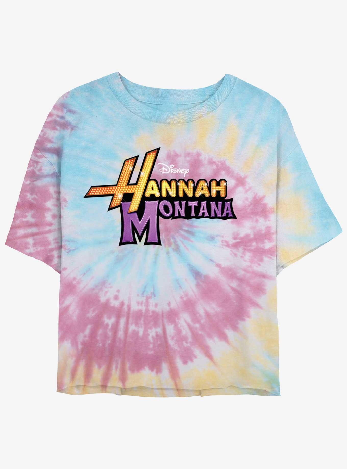 Disney Channel Hannah Montana Glam Logo Girls Tie-Dye Crop T-Shirt, BLUPNKLY, hi-res