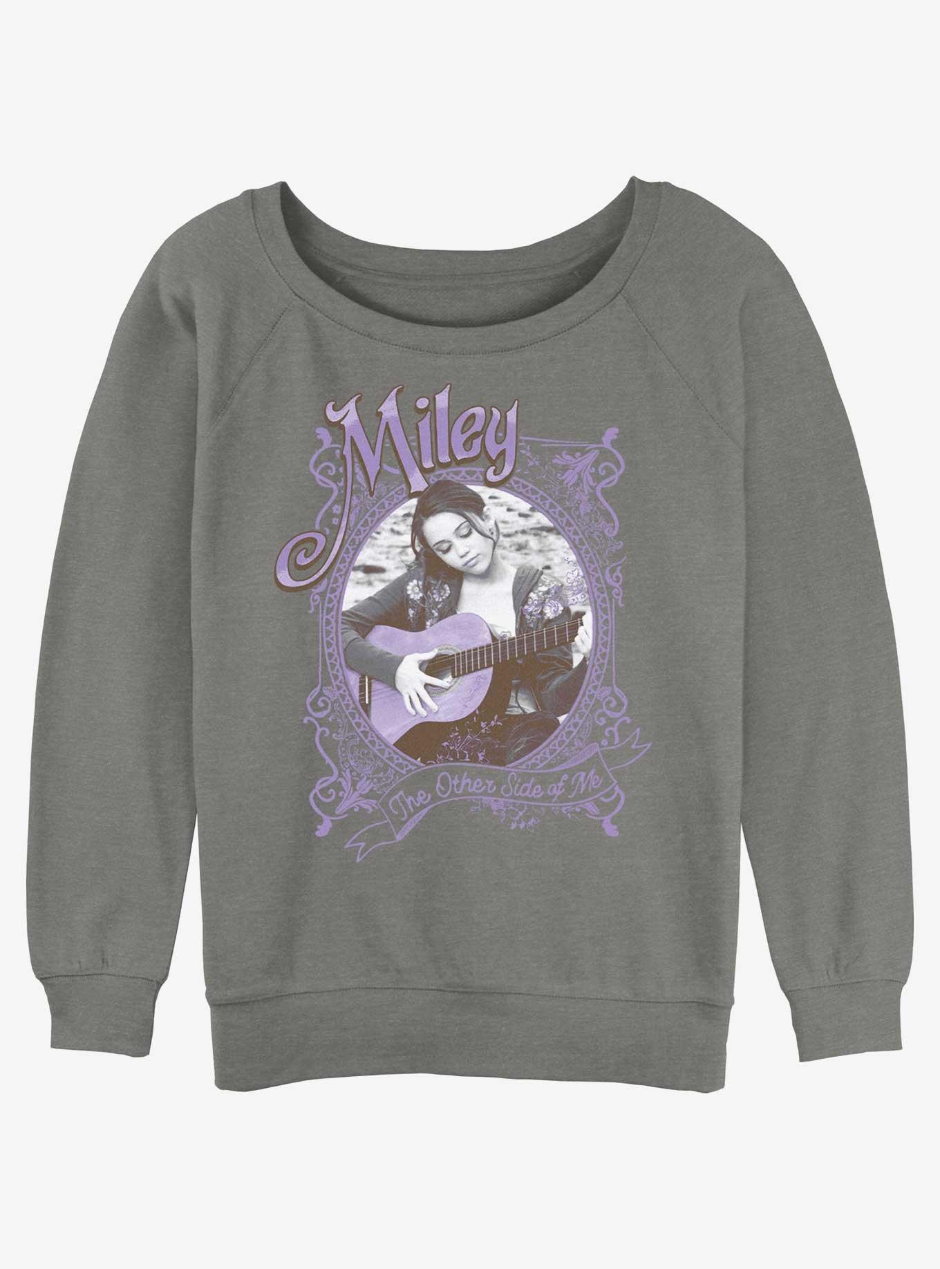 Disney Channel Hannah Montana Miley Unplugged Girls Slouchy Sweatshirt, GRAY HTR, hi-res