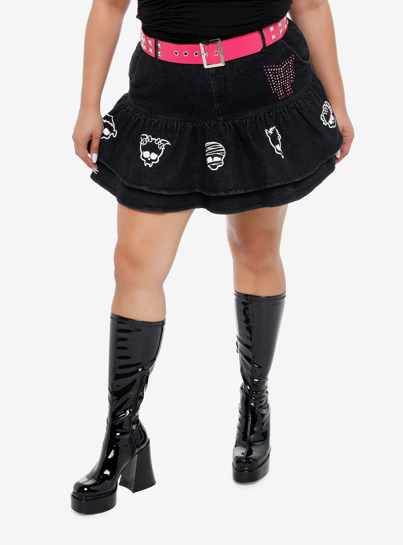 Monster High Skullette Ruffle Skirt With Belt Plus Size, , hi-res