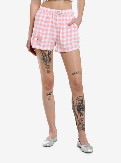 HEART GINGHAM BOXER SHORT- LIGHT PINK main image 1