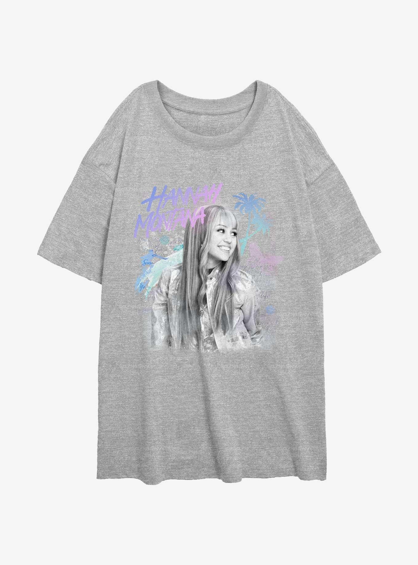 Disney Channel Hannah Montana Best Of Both Worlds Teen Idol Girls Oversized T-Shirt, ATH HTR, hi-res