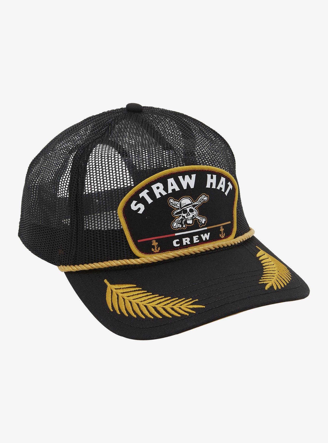 One Piece Straw Hat Mesh Snapback Hat, , hi-res