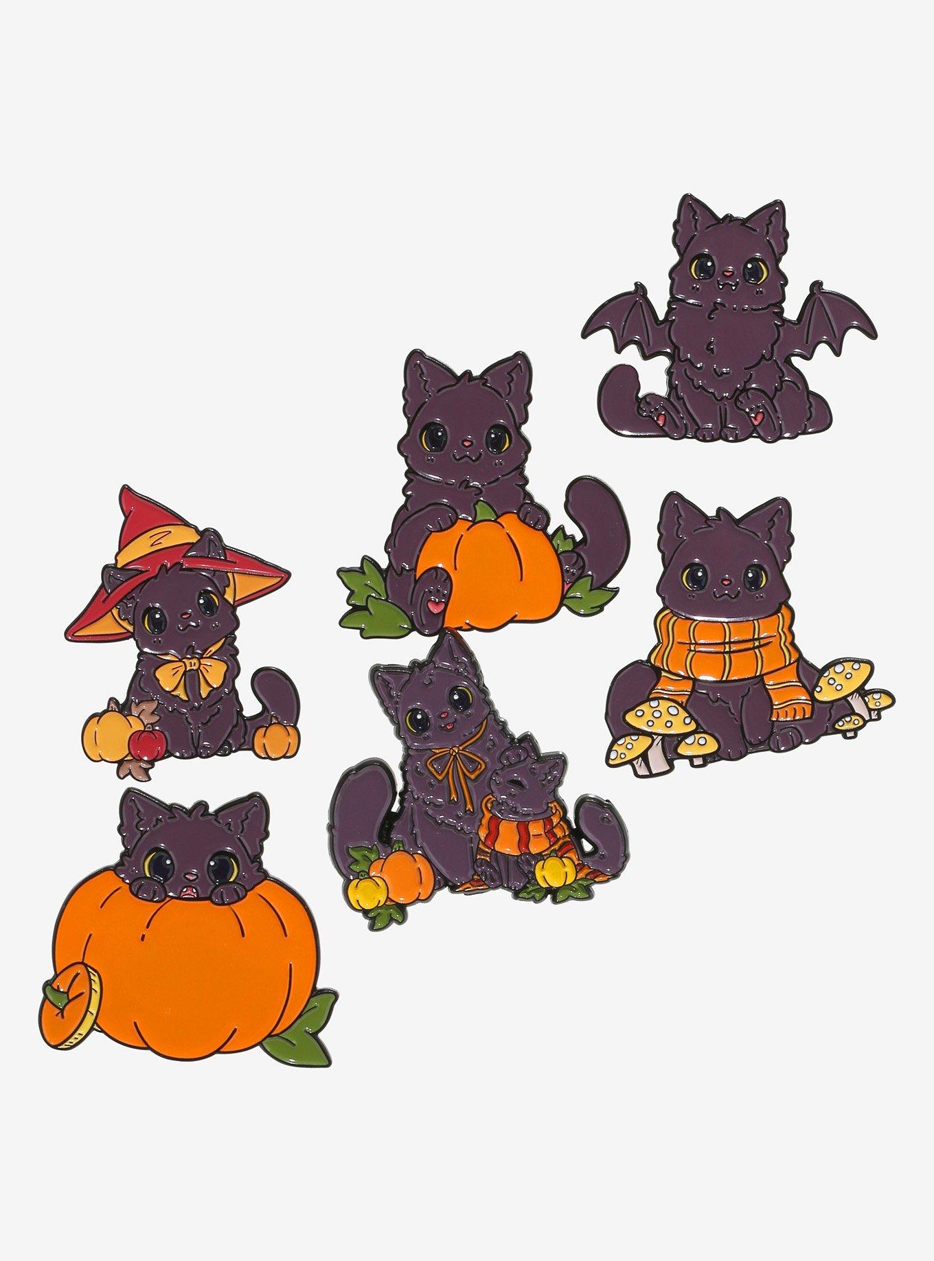 Black Cat Fall Blind Box Enamel Pin, , hi-res